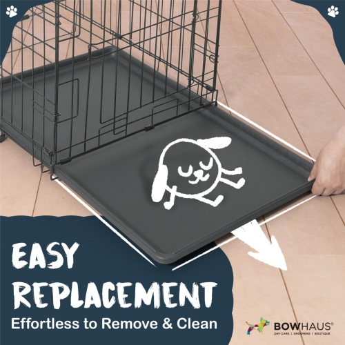 BOWHAUS 22.7-Inch Dog Crate Pan Replacement, Sturdy, Waterproof Plastic Tray for 24-Inch Pet, Rabbit Ferret Critter Kennels, Versatile Pan and Easy