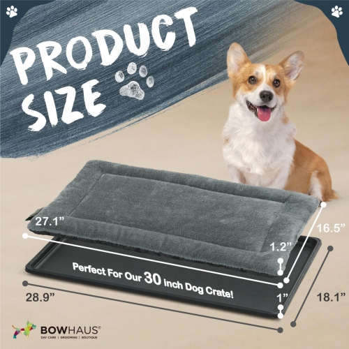 BOWHAUS Machine-Washable Dog Bed Pad & Tray for 30-Inch Kennel