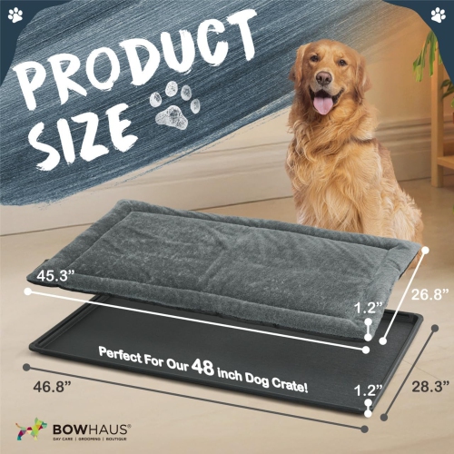 BOWHAUS Machine-Washable Dog Bed Pad & Tray for 48-Inch Kennel
