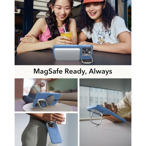 iPhone 16 Pro Max Case, Silicone Case with Stand, Compatible with MagSafe, Built-in Camera Stash Stand, Magnetic Phone Case for iPhone 16 Pro Max,