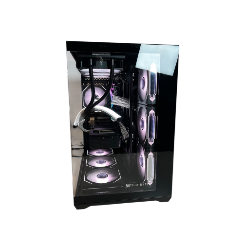 TECHBYTES Helios | Custom Gaming PC | RTX 5070ti | Ryzen 7 7800X3D 4.2 GHz | DDR5 32GB RAM 5600 MHz | 1 TB NVMe SSD | Wi-fi | Windows 11 Pro | Black