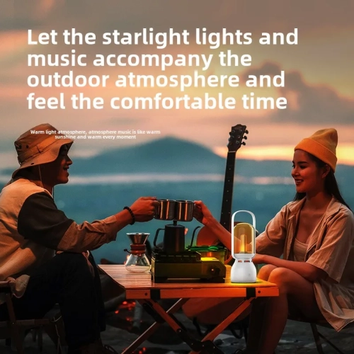 Étanche ext. Camping ext. Rechargeable Atmosphère Lumière sans fil Bluetooth rétro Atmosphère Veilleuse Longue autonomie batterie - Blanc ivoire