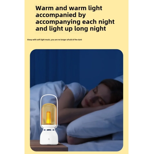 Étanche ext. Camping ext. Rechargeable Atmosphère Lumière sans fil Bluetooth rétro Atmosphère Veilleuse Longue autonomie batterie - Blanc ivoire