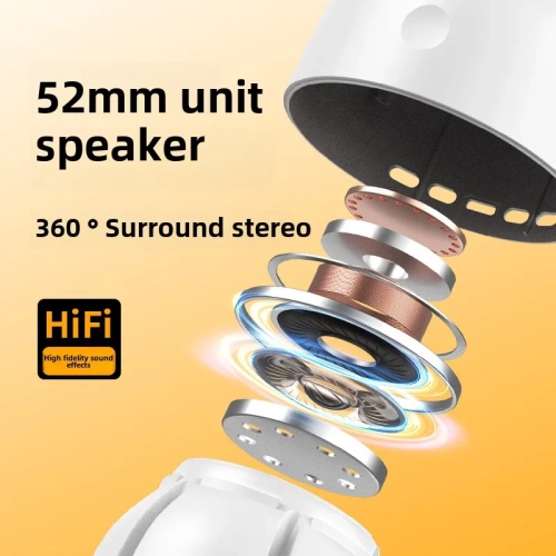 Étanche ext. Camping ext. Rechargeable Atmosphère Lumière sans fil Bluetooth rétro Atmosphère Veilleuse Longue autonomie batterie - Blanc ivoire