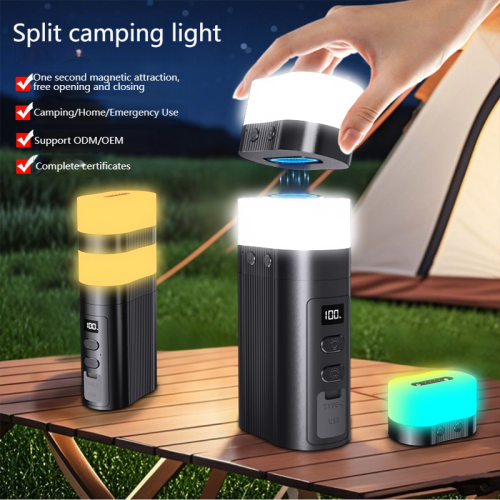 Lampe de camping d'extérieur, très longue autonomie de batterie, lampe de camping d'urgence rechargeable pour tente d'extérieur LED super lumineuse -
