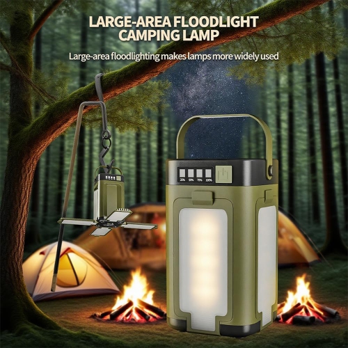 Lanterne de camping multifonctionnelle pour l'extérieur, pliante à quatre feuilles, ambiance de lanterne de camping solaire, alimentation mobile,