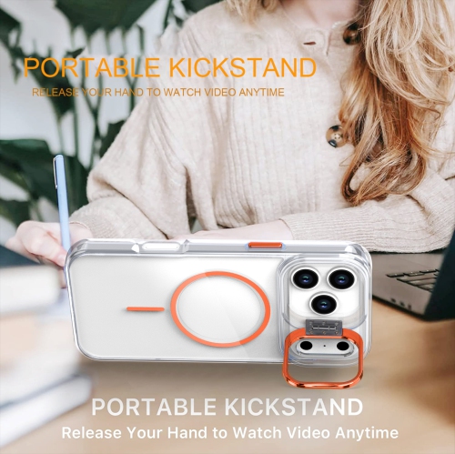 Nouveau porte-objectif magnétique brillant et transparent pour iPhone 17 Pro Max, allure luxueuse et étui de téléphone de style INS avec boîtier