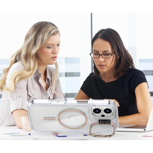 Nouveau porte-objectif magnétique brillant et transparent pour iPhone 17 Pro Max, allure luxueuse et étui de téléphone de style INS avec boîtier