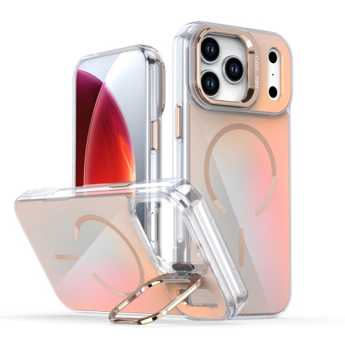 THE WAY  for Iphone 17 Pro Max, Bright Chameleon Magnetic Lens Holder Case, Cute And Stylish Fluorescent Design - In Gold