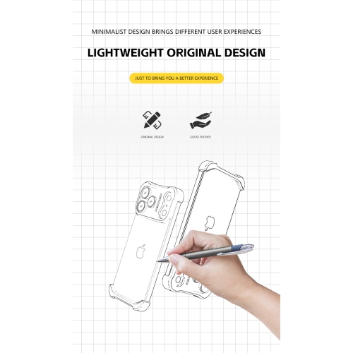 Suitable for iPhone 17 Pro Max, Frameless Metal Corner Pads, Apple Frameless Phone Case with Lens Protector - Gold