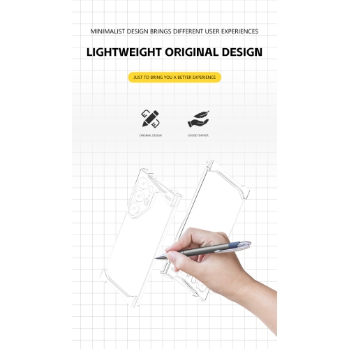 Compatible Samsung S25 Ultra protective case, Contoured Case with Frameless Metal Corner Pads - Silver