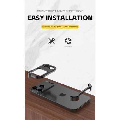 Suitable for iPhone 17 Pro Max, Frameless Metal Corner Pads, Apple Frameless Phone Case with Lens Protector - Purple