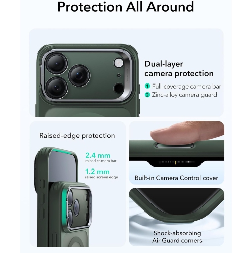 iPhone 17 Pro Max Case with Stand – Magnetic Camera Control Cover Compatible with MagSafe, Military-Grade Drop Protection, Scratch-Resistant Frosted