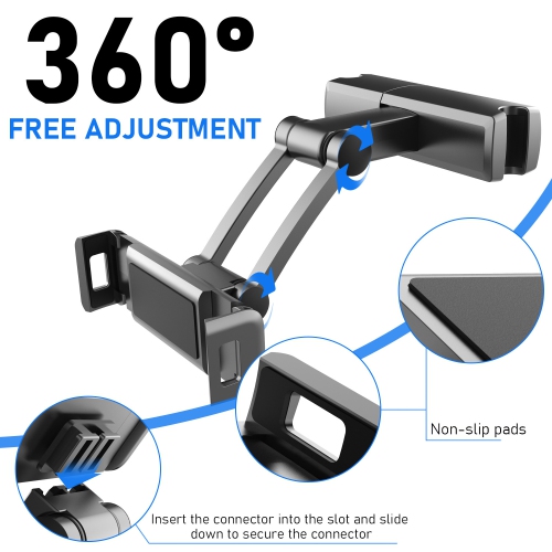 Hot selling car back seat tablet holder can be used for car headrest mobile phone tablet holder, easy to install rotating bracket