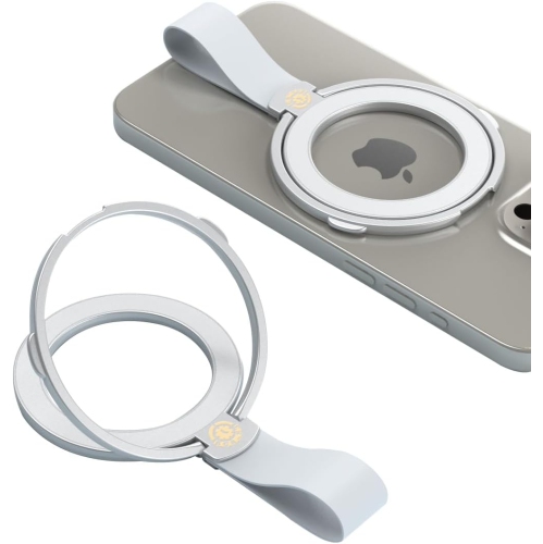 Porte-téléphone à anneau magnétique ultramince, bracelet en silicone rotatif à 360°, bout des doigts amovible et réglable, avec support, léger et
