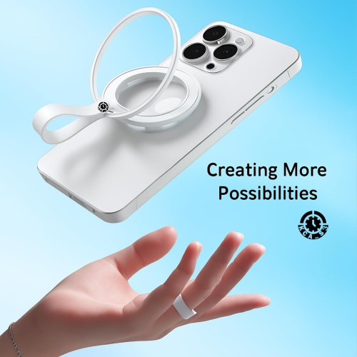 Porte-téléphone à anneau magnétique ultramince, bracelet en silicone rotatif à 360°, bout des doigts amovible et réglable, avec support, léger et