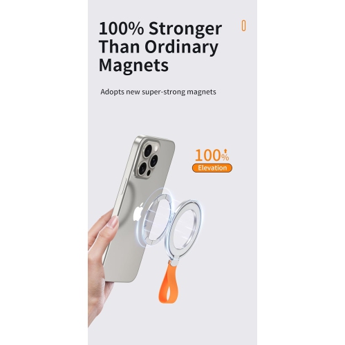 Porte-téléphone à anneau magnétique ultramince, bracelet en silicone rotatif à 360°, bout des doigts amovible et réglable, avec support, léger et