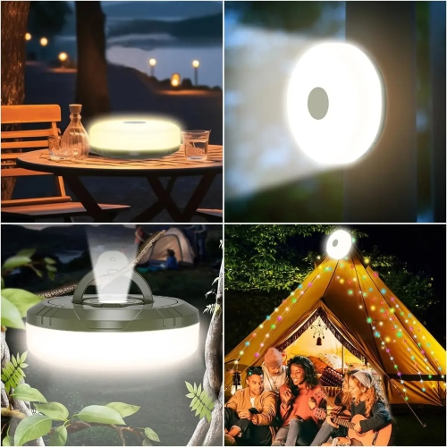 Stocker ruban lumineux de camping à mesurer jeu de lumières à très longue autonomie de batterie lampe de tente lampe suspendue de camping - 20 mètres