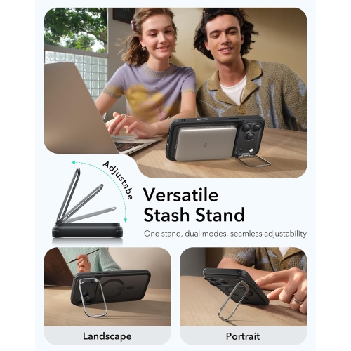 iPhone 17 Pro Max Case with Stand – Frosted Black, MagSafe Compatible, Military-Grade Drop Protection, Scratch-Resistant Magnetic Camera Control Cover