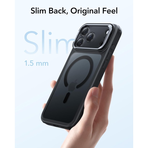 iPhone 17 Pro Max Case with Stand – Frosted Black, MagSafe Compatible, Military-Grade Drop Protection, Scratch-Resistant Magnetic Camera Control Cover