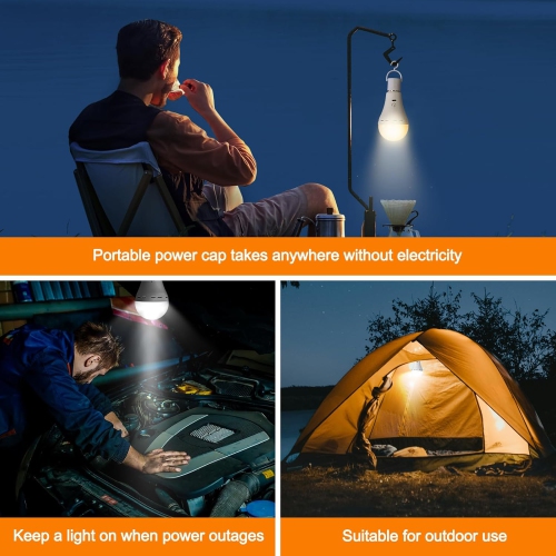 2 – Ampoules rechargeables Magic avec télécommande, 2200&nbsp;mAh E26 sans fil à piles