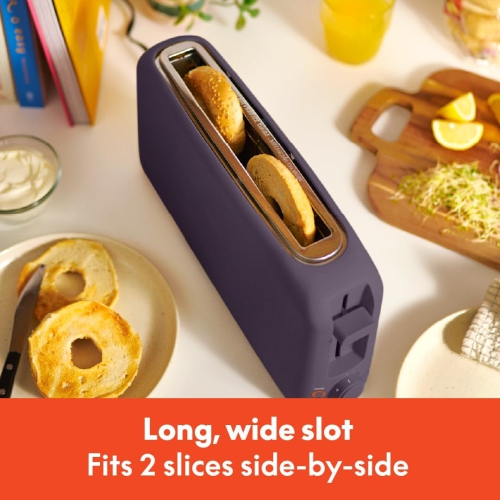 2 Slice Slim Toaster, Fits-anywhere™ Kitchenware, 6 Setting Shade Control with Reheat & Cancel Buttons, Fits sourdough, 10” Long Slot, Anti Jam &