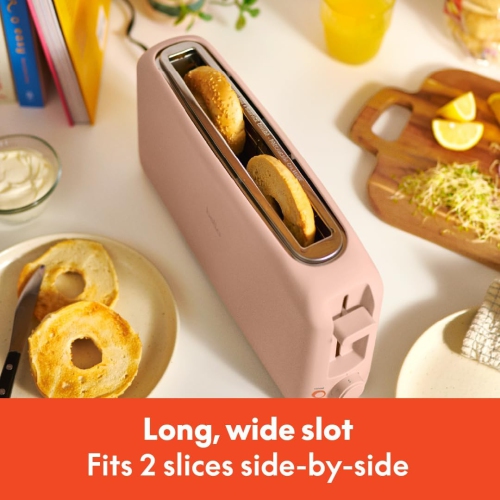 2 Slice Slim Toaster, Fits-anywhere™ Kitchenware, 6 Setting Shade Control with Reheat & Cancel Buttons, Fits sourdough, 10” Long Slot, Anti Jam &