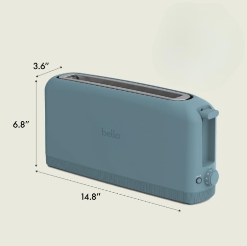 2 Slice Slim Toaster, Fits-anywhere™ Kitchenware, 6 Setting Shade Control with Reheat & Cancel Buttons, Fits sourdough, 10” Long Slot, Anti Jam &