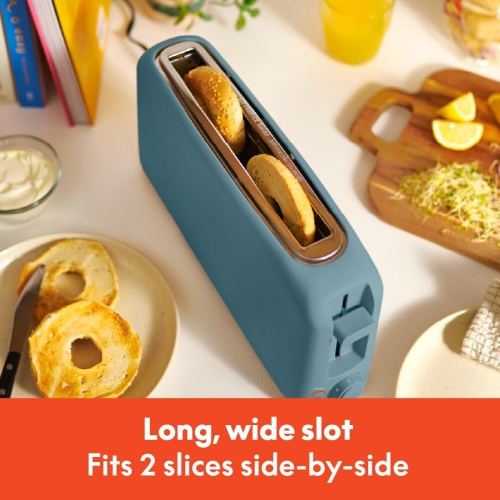 2 Slice Slim Toaster, Fits-anywhere™ Kitchenware, 6 Setting Shade Control with Reheat & Cancel Buttons, Fits sourdough, 10” Long Slot, Anti Jam &