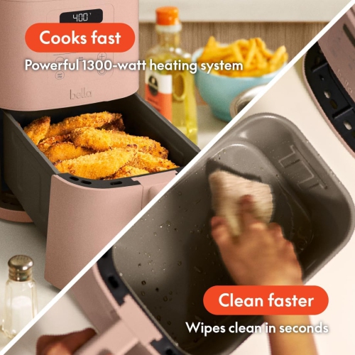 6QT Slim Air Fryer, Fits-anywhere™ Kitchenware, EverGood™ Ceramic Nonstick Coating, Adjustable Temperature, 6 Preset Cooking , 60 Min Auto Shutoff w