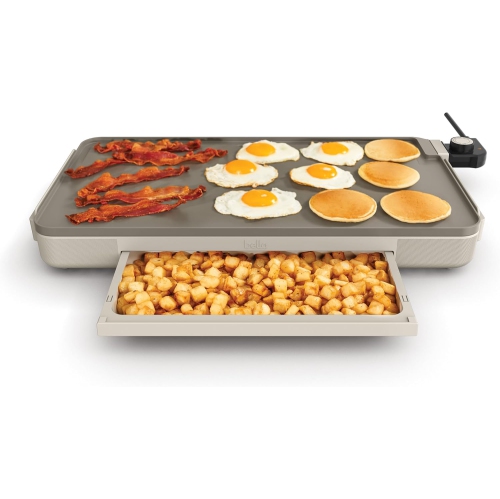 12" x 22" Electric Griddle with EverGood™ Ceramic Nonstick Coating, Removable Temperature Probe, Dishwasher-Safe Drip Tray & Cool Touch Handles, Cook