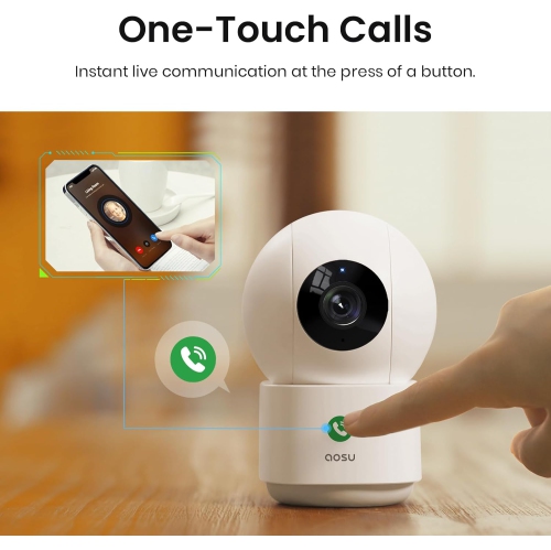 2K Security Camera Indoor, 3MP Baby Monitor Pet Dog Camera, One-Touch Call, Support 5G & 2.4G WiFi, 360° Pan-Tilt Motion Tracking, Home