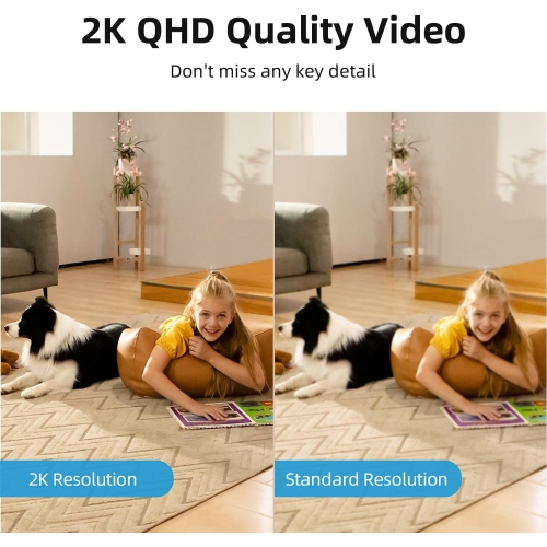 2K Security Camera Indoor, 3MP Baby Monitor Pet Dog Camera, One-Touch Call, Support 5G & 2.4G WiFi, 360° Pan-Tilt Motion Tracking, Home