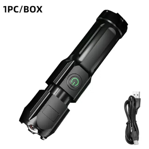 GrowToChoice Powerful 100,000 Lumens LED Flashlight - Rechargeable, USB 18650, Waterproof, Zoomable for Fishing, Hunting, Camping, and Tactical Use