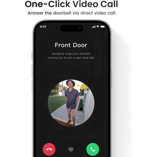 AOSU Doorbell Camera Wireless - Head-to-Toe View, 2.4G Wi-Fi Video Doorbell with Chime, Save Locally or to The Cloud, Smart Human & Package