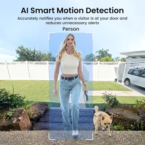 AOSU Doorbell Camera Wireless - Head-to-Toe View, 2.4G Wi-Fi Video Doorbell with Chime, Save Locally or to The Cloud, Smart Human & Package