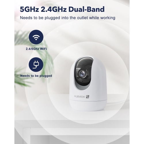 Indoor Security Camera 2K, Pet Camera with Phone App, WiFi Cameras for Home Security Camera for Dog/Baby Monitor/Elder Pan Tilt, 2.4G, 24/7, 2-Way