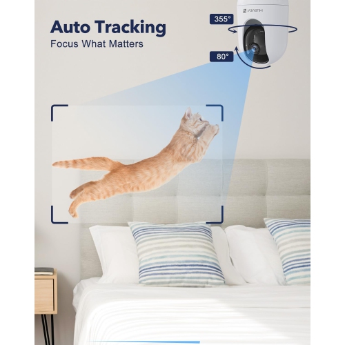 Indoor Security Camera 2K, Pet Camera with Phone App, WiFi Cameras for Home Security Camera for Dog/Baby Monitor/Elder Pan Tilt, 2.4G, 24/7, 2-Way