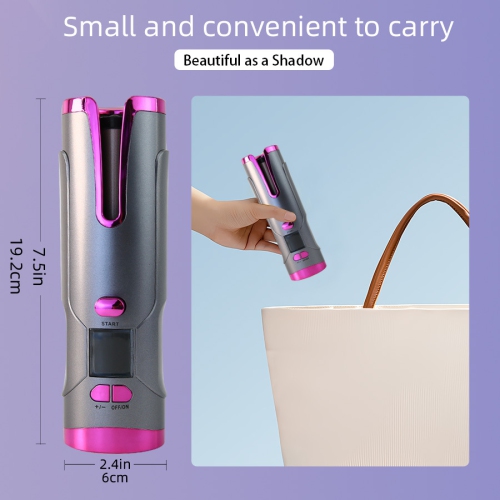 Fer à friser 3/rouleau 4&nbsp;po,Fer à friser automatique sans fil,Fer à friser automatique rechargeable pour cheveux longs,Fer à friser portatif en