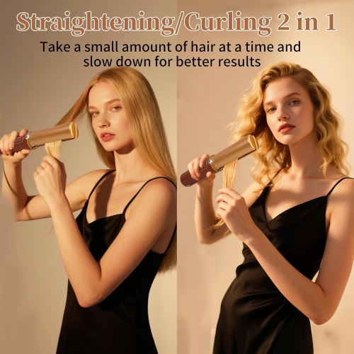 Cordless Hair Straightener,Portable Straightener 2 in 1 for Hair Straightening and Curling,Fast Heating Cordless Flat Iron,Portable Travel Hair