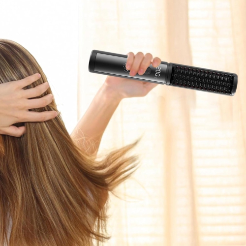 Cordless Straightener Brush,Portable Rechargeable Hair Straightening Comb for Travel,Heated Straightening Comb,4 Temp Settings Anti-Scald Fast