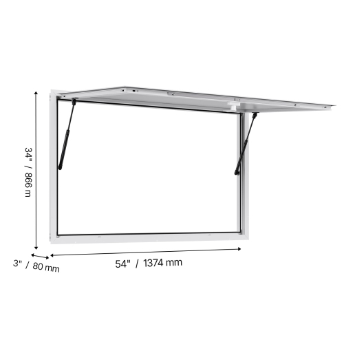 VEVOR 53x33 in Concession Window, Aluminum Alloy Frame Service Window for Food Truck, Up to 85 Degrees Stand Serving Window with Awning Door and Drag