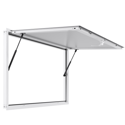 VEVOR 53x33 in Concession Window, Aluminum Alloy Frame Service Window for Food Truck, Up to 85 Degrees Stand Serving Window with Awning Door and Drag