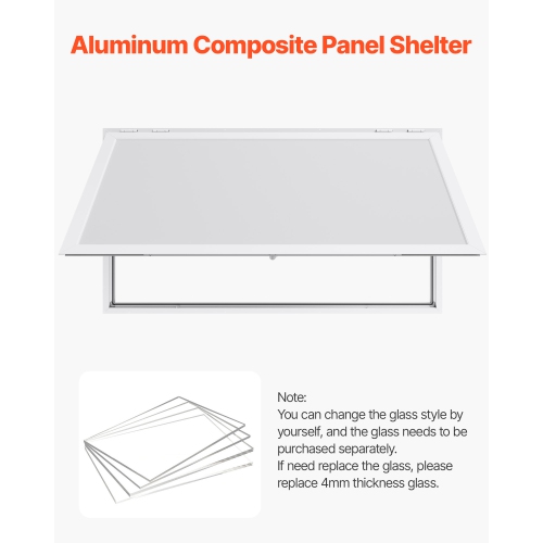 VEVOR 74x40 in Concession Window,Aluminum Alloy Frame Service Window for Food Truck, Up to 85 Degrees Stand Serving Window with Awning Door and Drag
