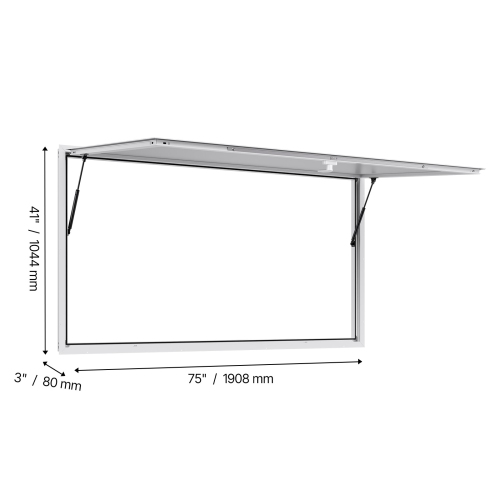 VEVOR 74x40 in Concession Window,Aluminum Alloy Frame Service Window for Food Truck, Up to 85 Degrees Stand Serving Window with Awning Door and Drag