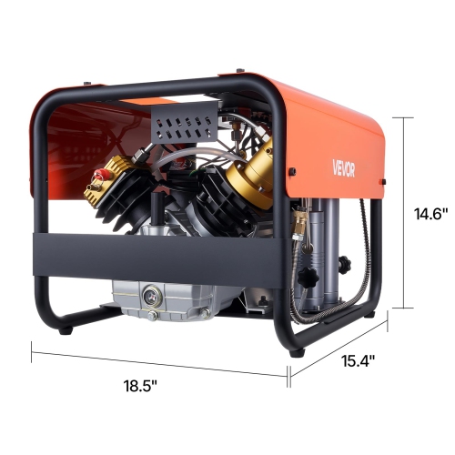 VEVOR 4500PSI/30Mpa PCP Air Compressor,Diving Scuba Tank Air Compressor, Double-Cylinder Auto Stop PCP Diving Compressor with External Water & Fan