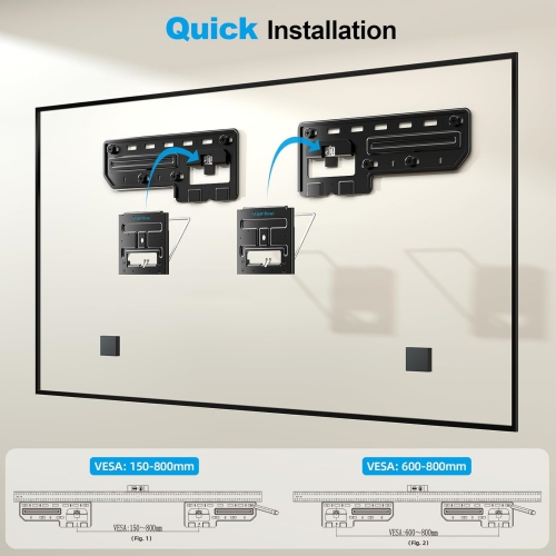 Supcline Ultra Slim TV Wall Mount for 42 to 100 inch Flat TV & Frame TV, Only 0.31” Low Profile Flat to Wall TV Mount, Micro Gap Wall Mount TV