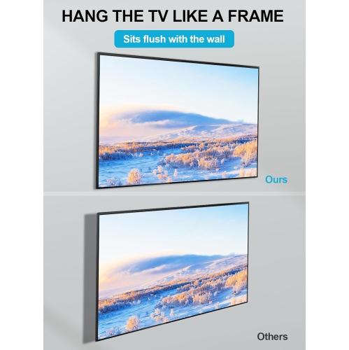 Supcline Ultra Slim TV Wall Mount Compatible with 14"- 80" Flat & Frame TVs, 0.3" Micro-Gap Low Profile, Minimalist Look, Blends Any Interior, Hold