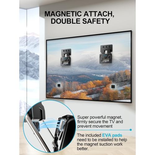 Supcline Ultra Slim TV Wall Mount Compatible with 14"- 80" Flat & Frame TVs, 0.3" Micro-Gap Low Profile, Minimalist Look, Blends Any Interior, Hold