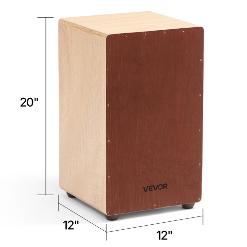 Grande boîte cajon 12 x 12 x 20&nbsp;po VEVOR, avec&nbsp;&nbsp;fils Snare internes,&nbsp;&nbsp;&nbsp;boîte à percussion en bois